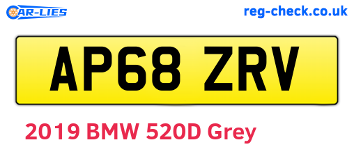 AP68ZRV are the vehicle registration plates.
