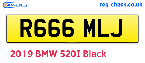R666MLJ are the vehicle registration plates.