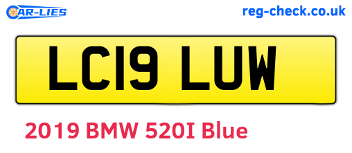 LC19LUW are the vehicle registration plates.