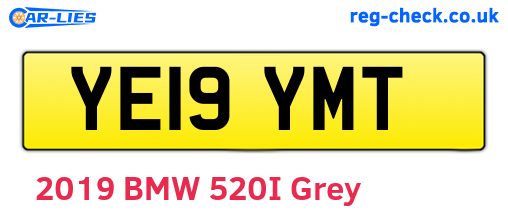 YE19YMT are the vehicle registration plates.