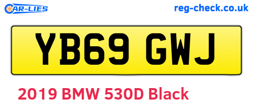 YB69GWJ are the vehicle registration plates.