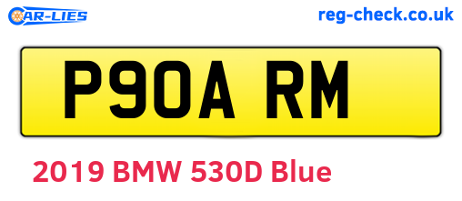 P90ARM are the vehicle registration plates.