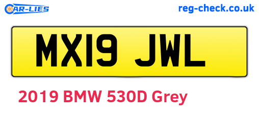 MX19JWL are the vehicle registration plates.