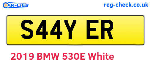 S44YER are the vehicle registration plates.