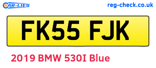 FK55FJK are the vehicle registration plates.