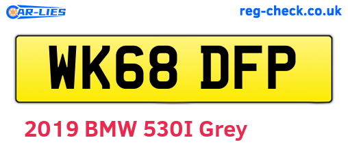 WK68DFP are the vehicle registration plates.