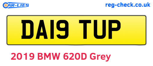 DA19TUP are the vehicle registration plates.