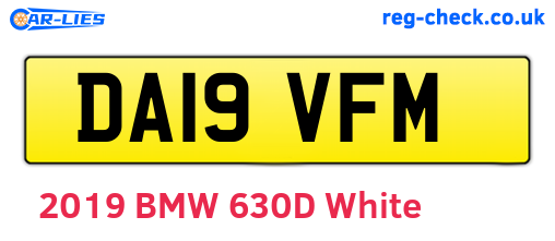 DA19VFM are the vehicle registration plates.