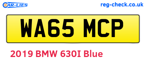 WA65MCP are the vehicle registration plates.