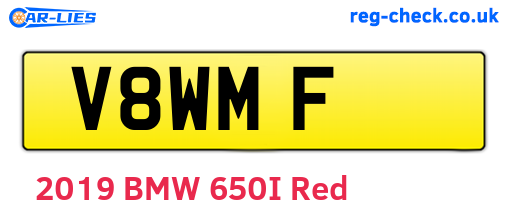 V8WMF are the vehicle registration plates.