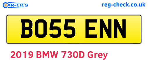 BO55ENN are the vehicle registration plates.