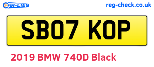 SB07KOP are the vehicle registration plates.