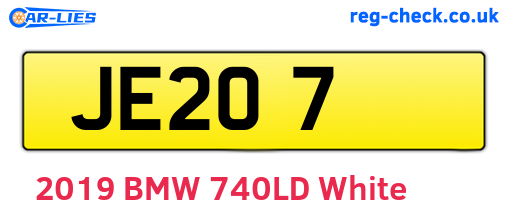 JE207 are the vehicle registration plates.