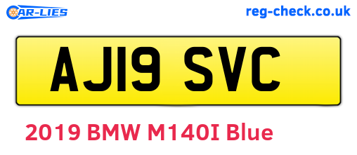 AJ19SVC are the vehicle registration plates.