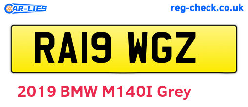 RA19WGZ are the vehicle registration plates.