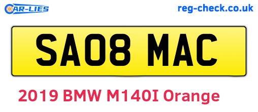 SA08MAC are the vehicle registration plates.