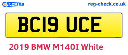 BC19UCE are the vehicle registration plates.