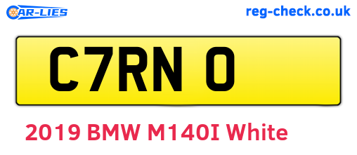 C7RNO are the vehicle registration plates.