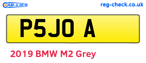 P5JOA are the vehicle registration plates.
