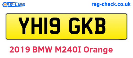 YH19GKB are the vehicle registration plates.