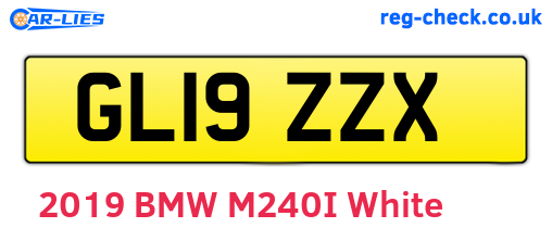 GL19ZZX are the vehicle registration plates.