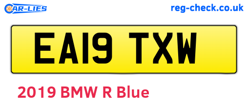 EA19TXW are the vehicle registration plates.