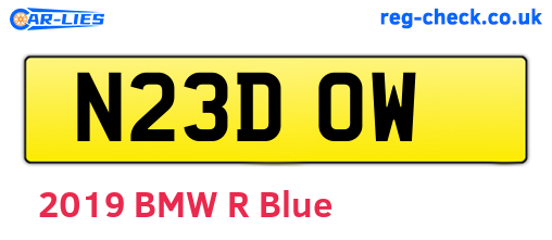 N23DOW are the vehicle registration plates.