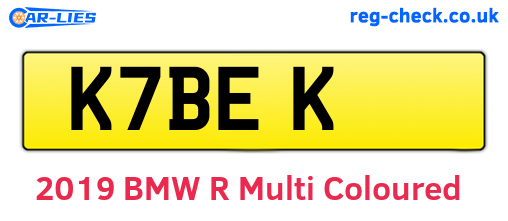 K7BEK are the vehicle registration plates.