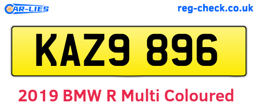 KAZ9896 are the vehicle registration plates.