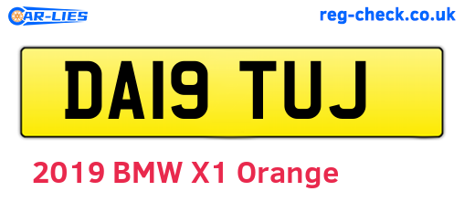 DA19TUJ are the vehicle registration plates.