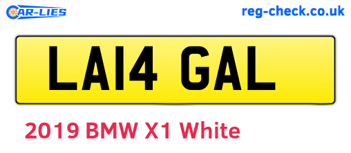 LA14GAL are the vehicle registration plates.