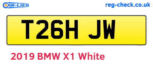 T26HJW are the vehicle registration plates.