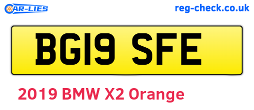 BG19SFE are the vehicle registration plates.