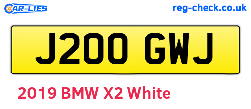 J200GWJ are the vehicle registration plates.