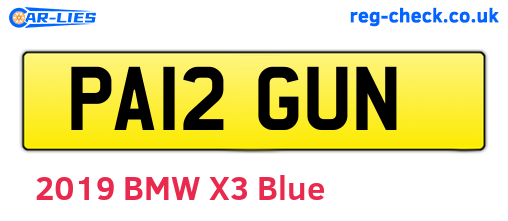 PA12GUN are the vehicle registration plates.