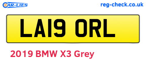 LA19ORL are the vehicle registration plates.