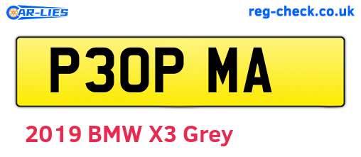 P30PMA are the vehicle registration plates.