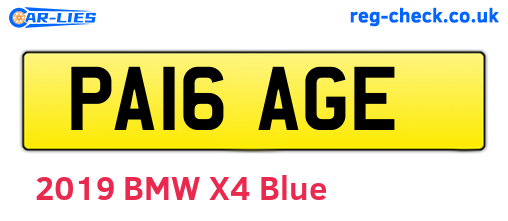 PA16AGE are the vehicle registration plates.