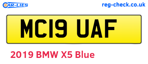 MC19UAF are the vehicle registration plates.