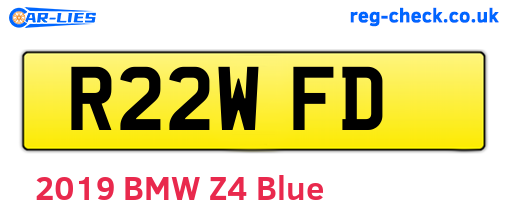 R22WFD are the vehicle registration plates.