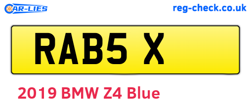 RAB5X are the vehicle registration plates.