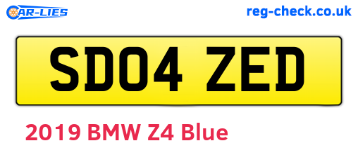 SD04ZED are the vehicle registration plates.
