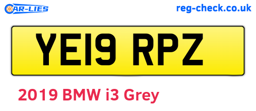 YE19RPZ are the vehicle registration plates.