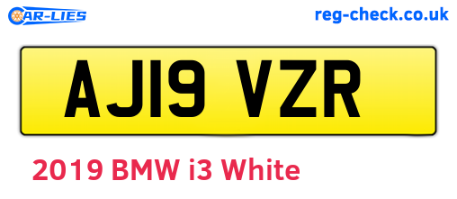 AJ19VZR are the vehicle registration plates.
