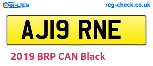 AJ19RNE are the vehicle registration plates.