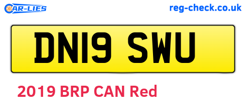 DN19SWU are the vehicle registration plates.