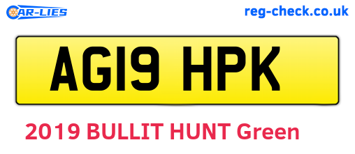AG19HPK are the vehicle registration plates.