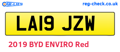 LA19JZW are the vehicle registration plates.