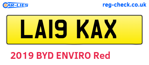LA19KAX are the vehicle registration plates.