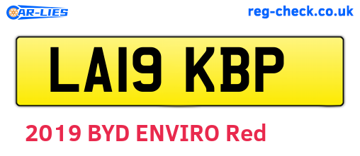 LA19KBP are the vehicle registration plates.